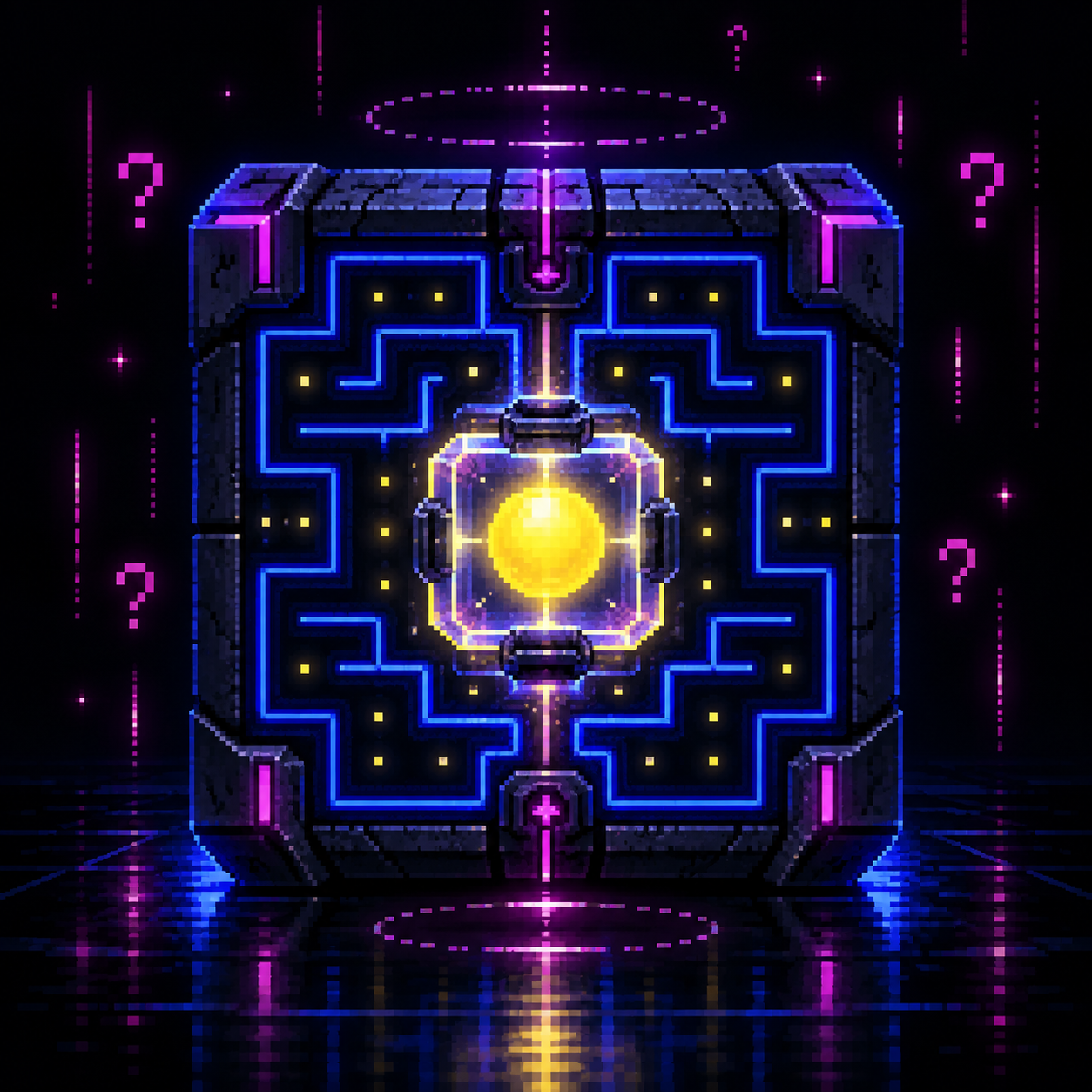 PAC WORLD neon maze pre-reveal artwork